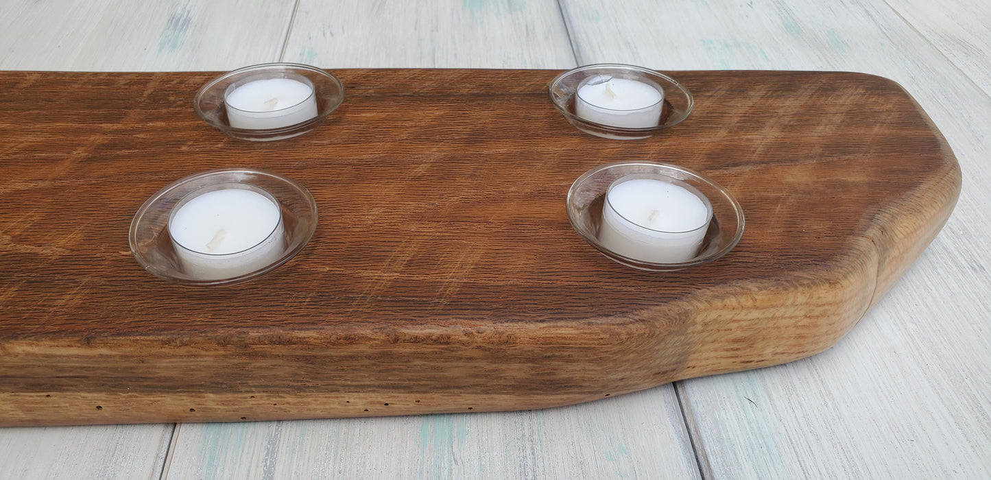 Reclaimed Oak Centerpiece Candle Holder