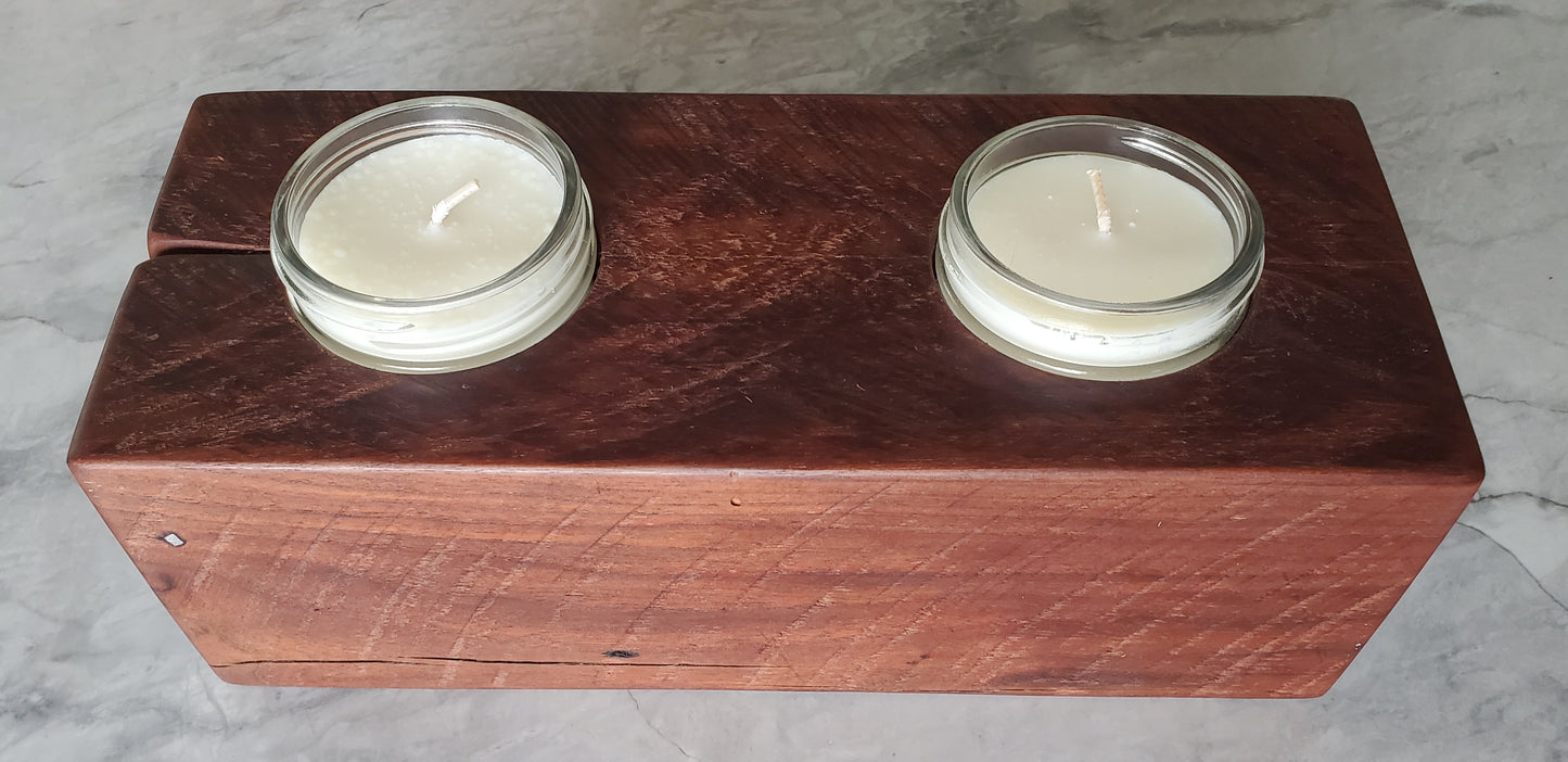 Reclaimed Black Walnut Candle Holder