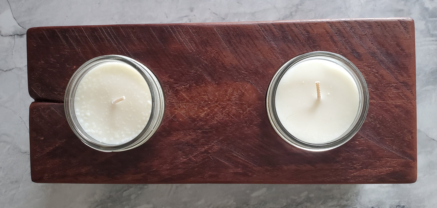 Reclaimed Black Walnut Candle Holder