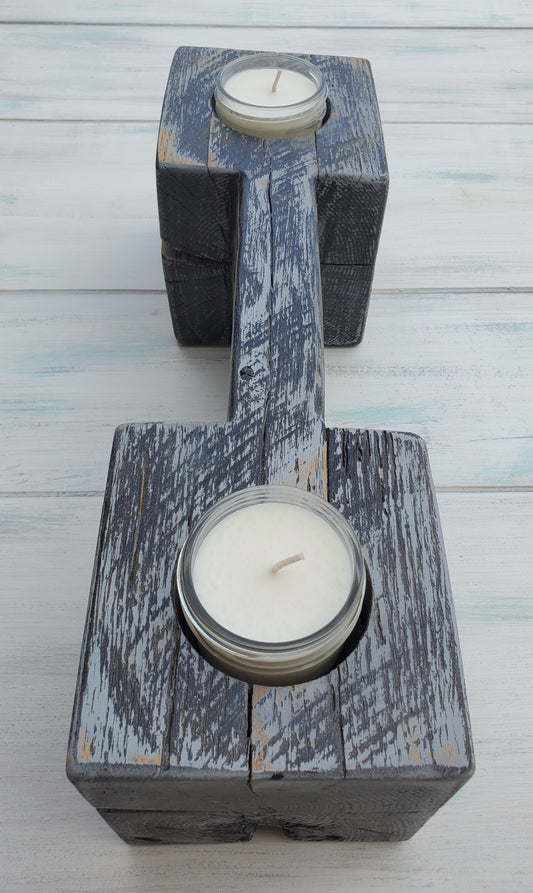 Reclaimed Oak Chalk Paint Candle Holder