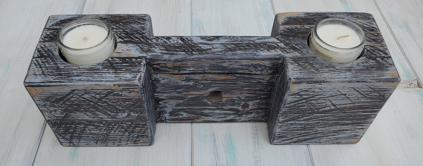 Reclaimed Oak Chalk Paint Candle Holder