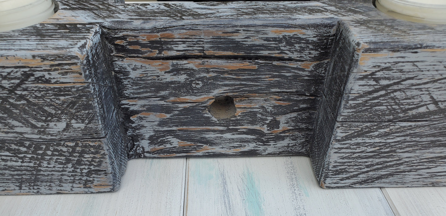 Reclaimed Oak Chalk Paint Candle Holder