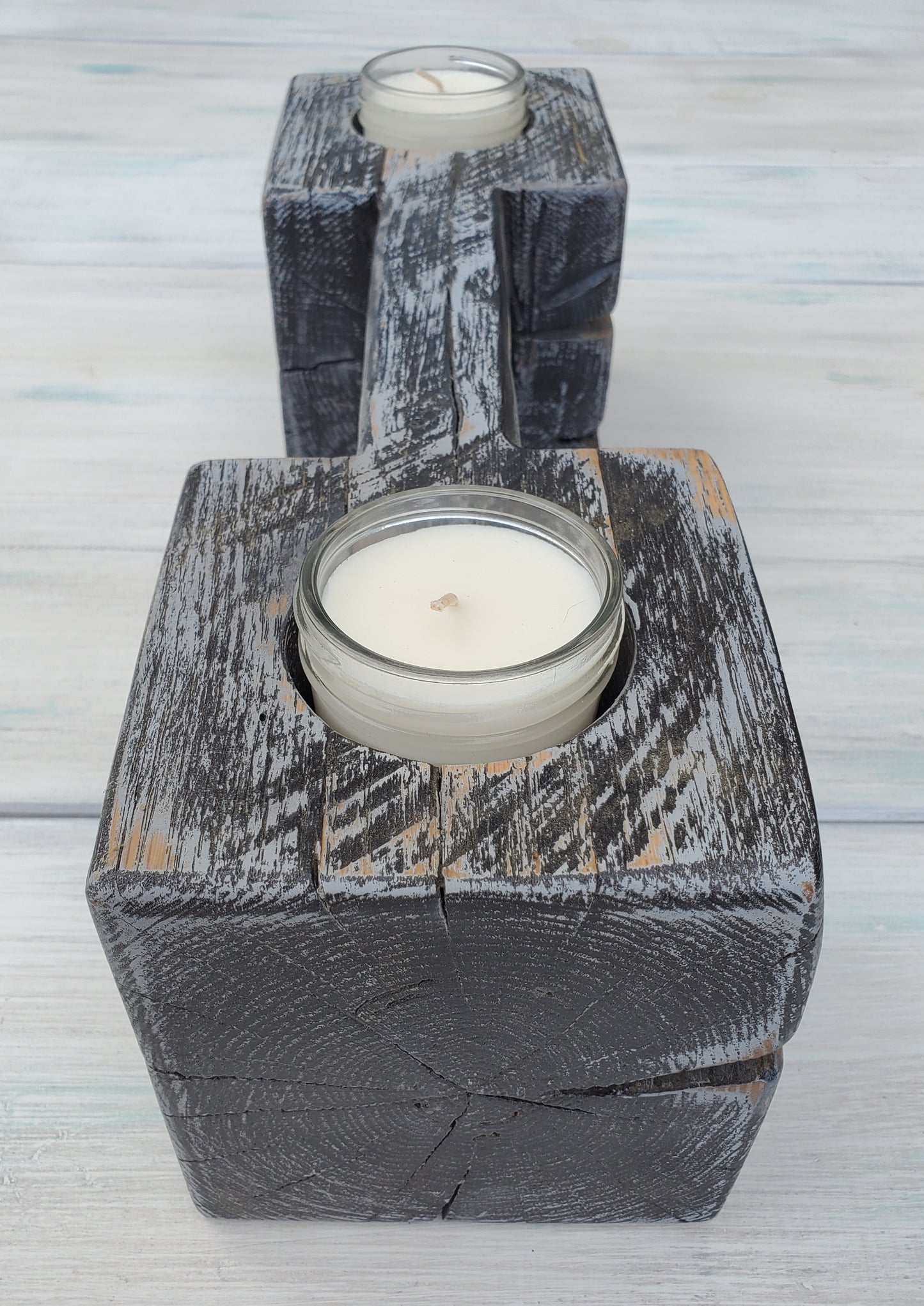 Reclaimed Oak Chalk Paint Candle Holder