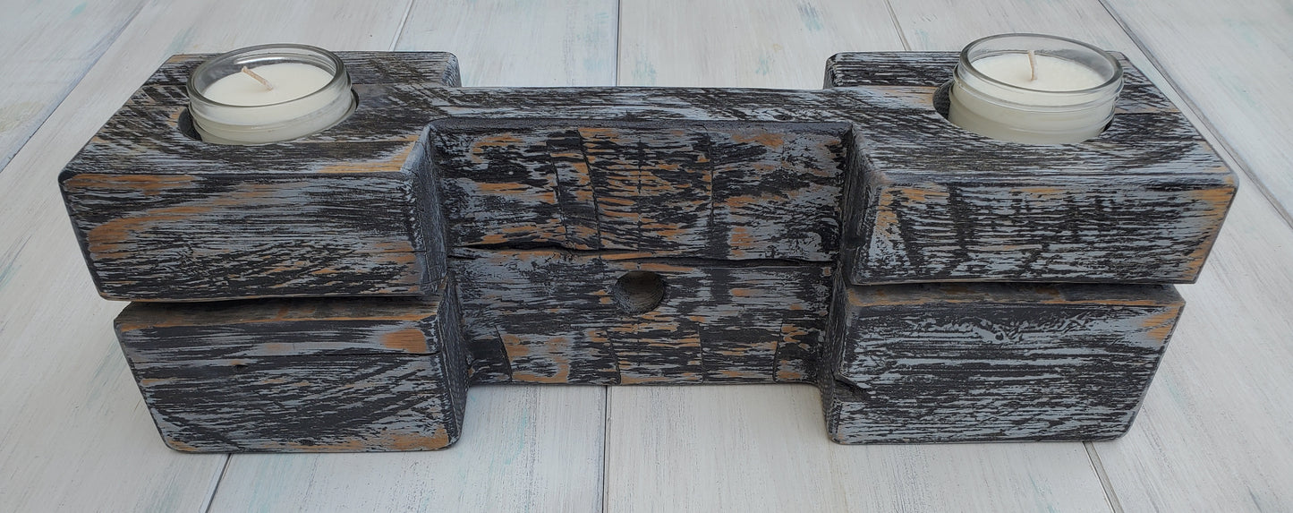 Reclaimed Oak Chalk Paint Candle Holder