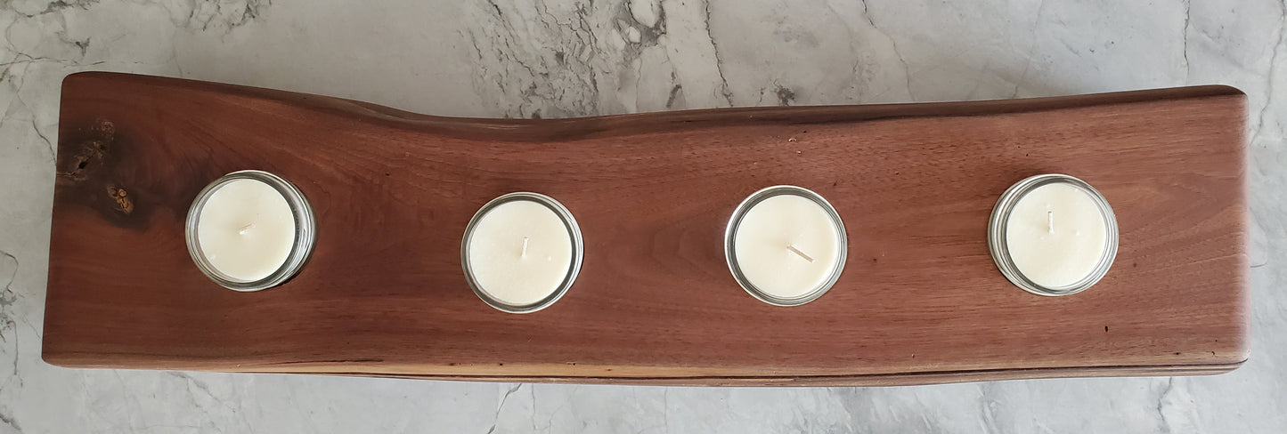 River Salvaged Black Walnut Centerpiece Candle Holder