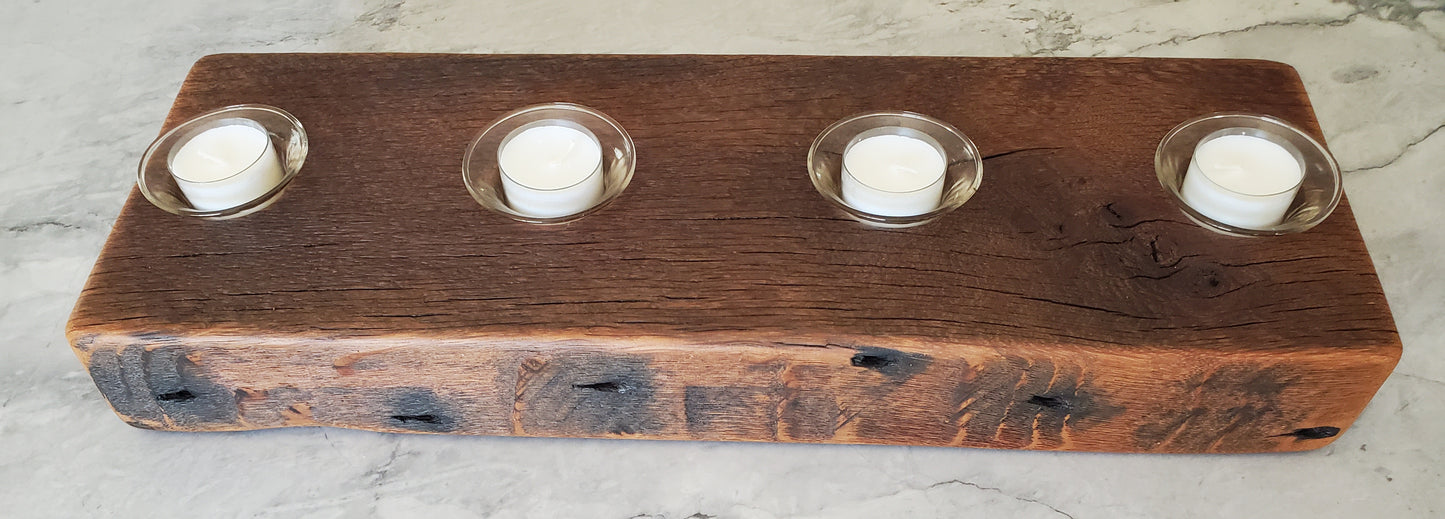 Reclaimed Oak Centerpiece Candle Holder