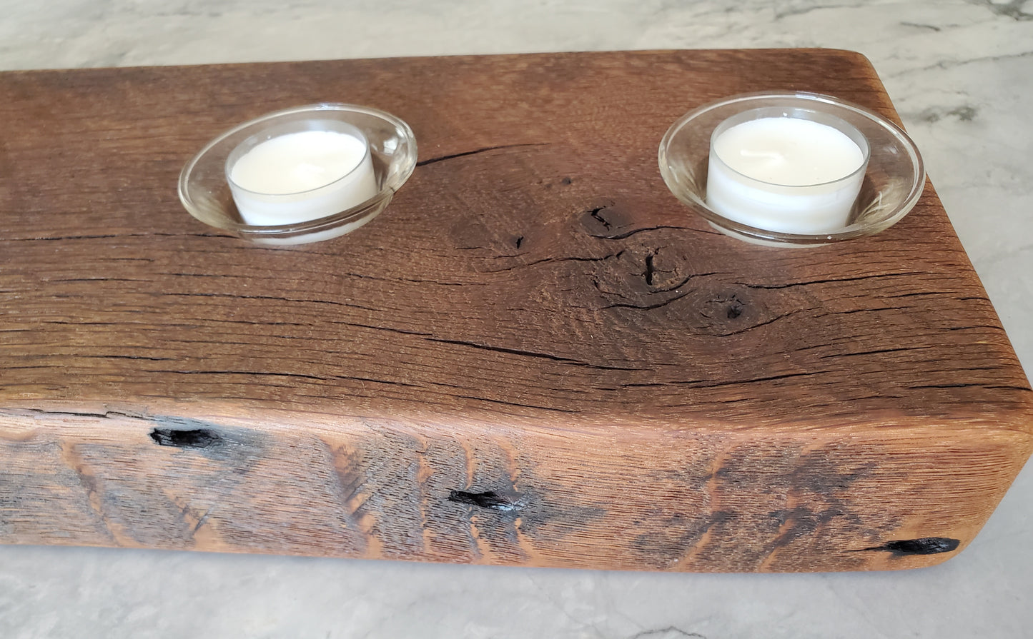 Reclaimed Oak Centerpiece Candle Holder