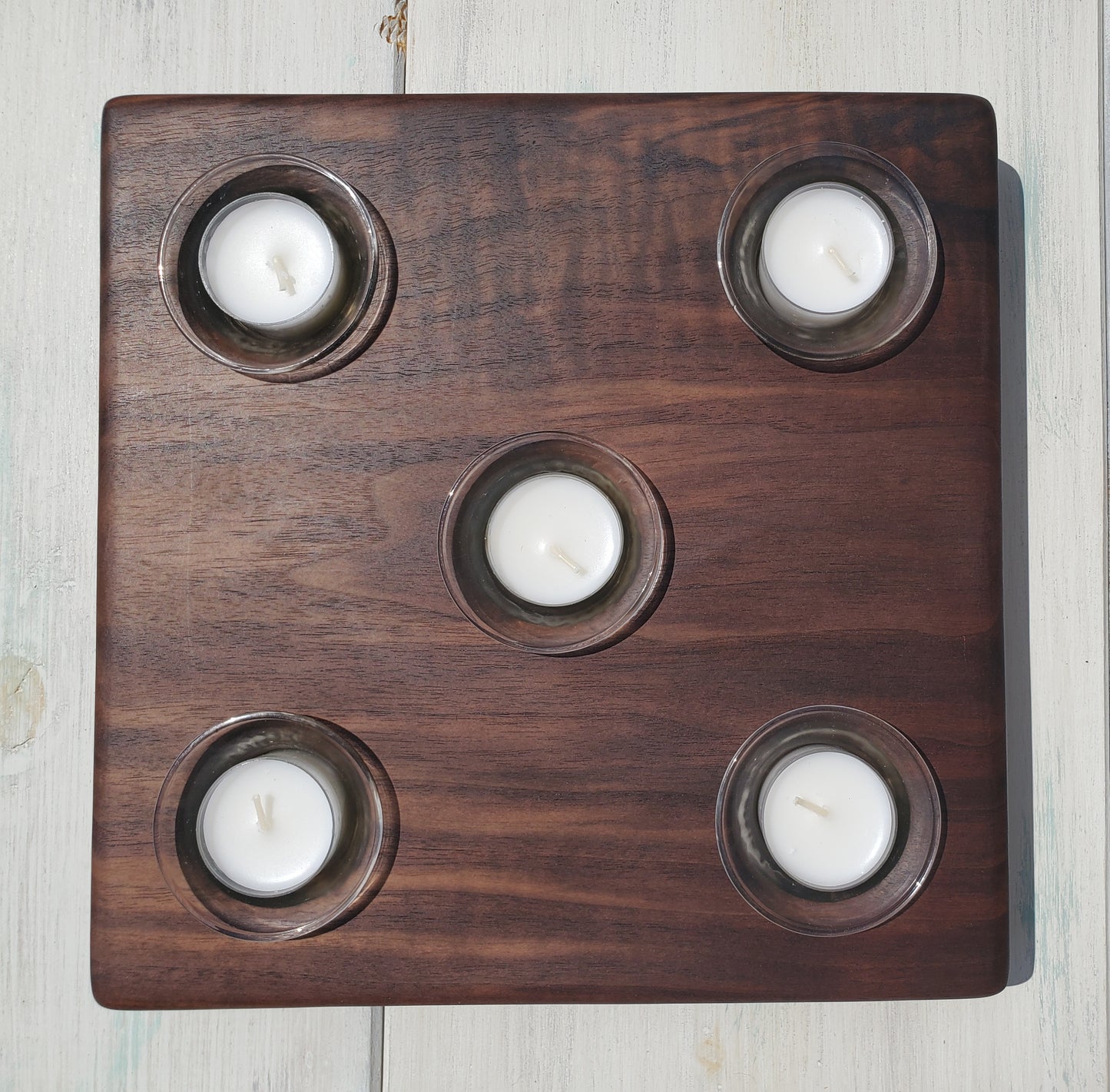 Reclaimed Black Walnut Centerpiece Candle Holder