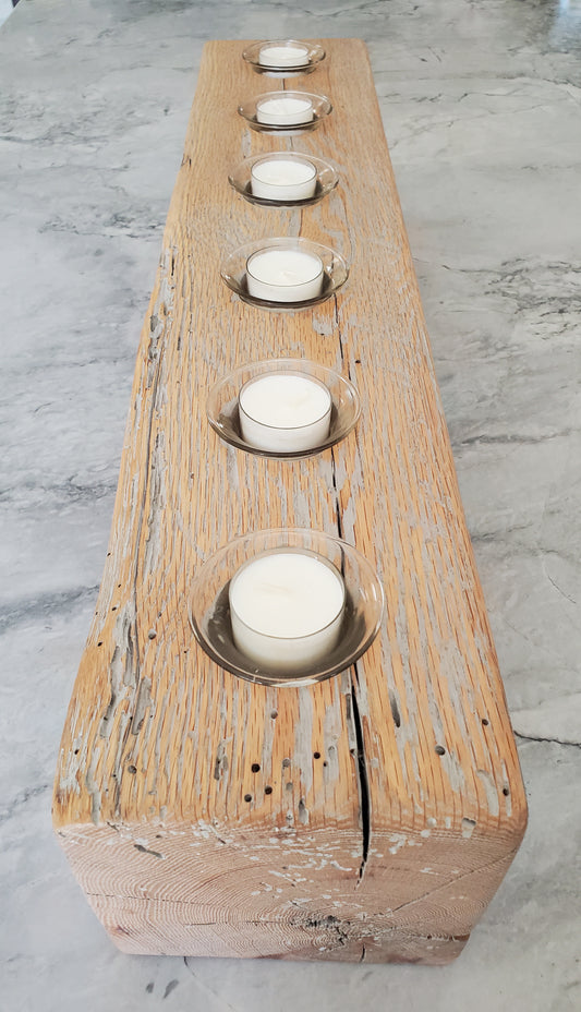 Reclaimed Oak Centerpiece  Candle Holder