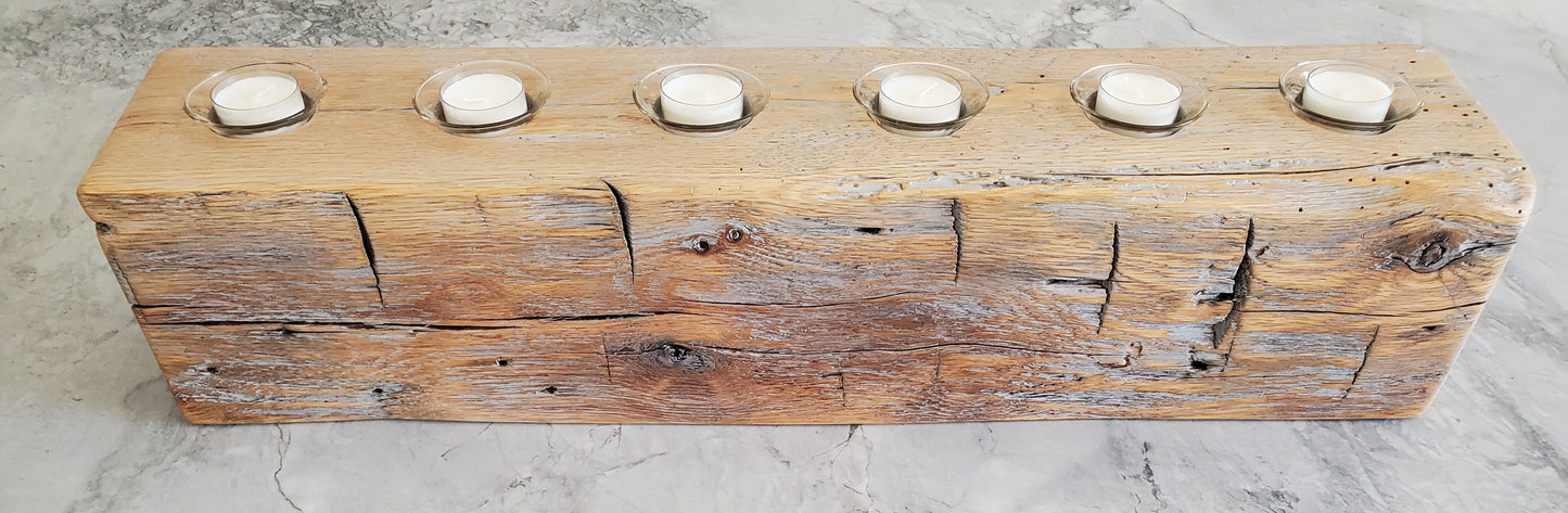 Reclaimed Oak Centerpiece  Candle Holder