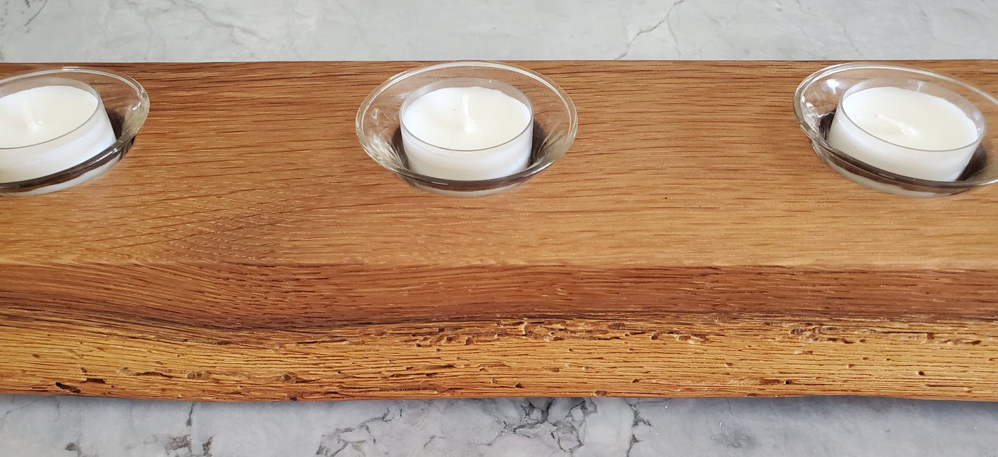 Reclaimed Oak Centerpiece  Candle Holder