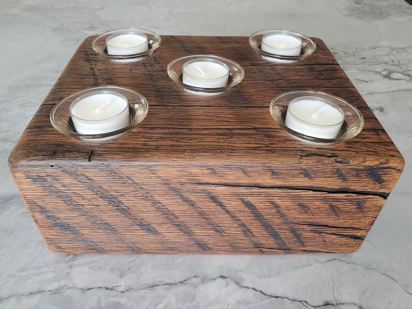 Reclaimed Oak Centerpiece Candle Holder