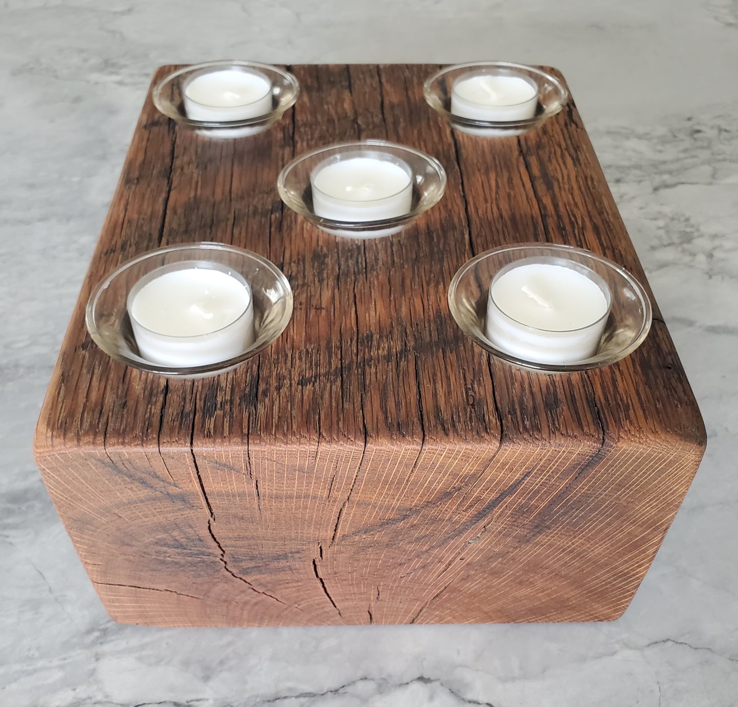 Reclaimed Oak Centerpiece Candle Holder