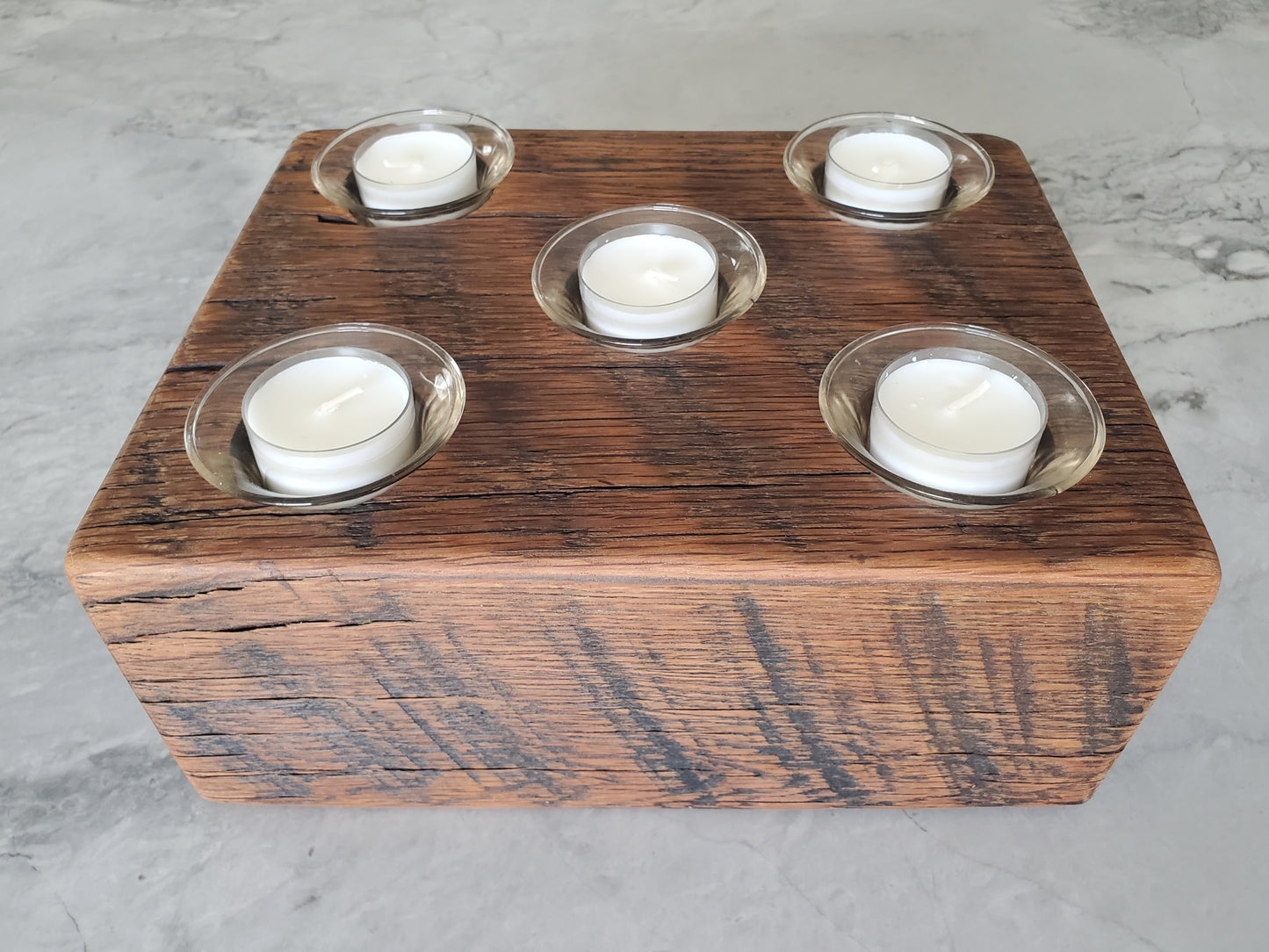 Reclaimed Oak Centerpiece Candle Holder