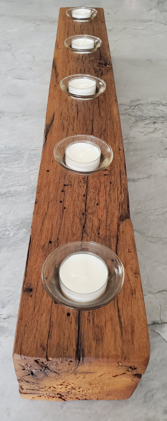 Reclaimed Oak Centerpiece Candle Holder