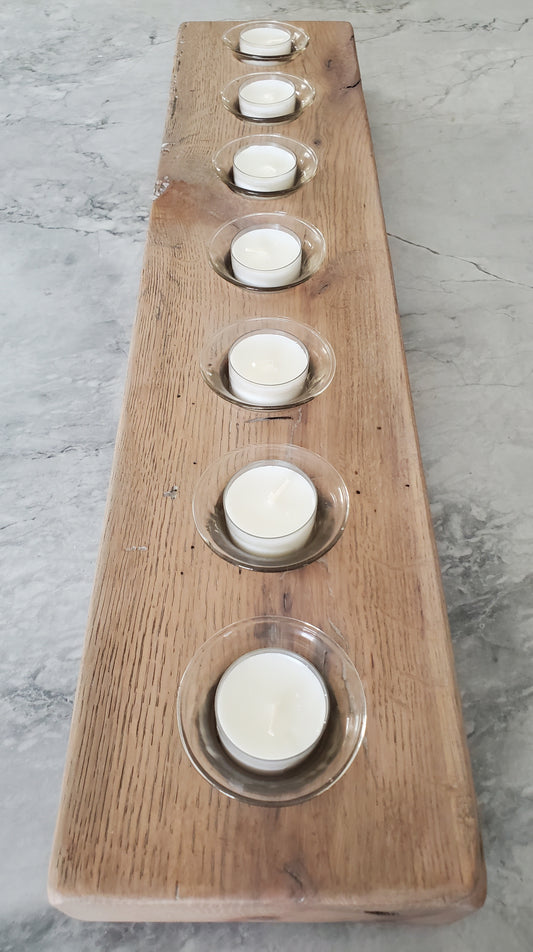 Reclaimed Oak Centerpiece Candle Holder