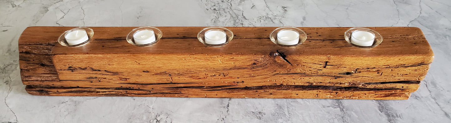 Reclaimed Oak Centerpiece Candle Holder