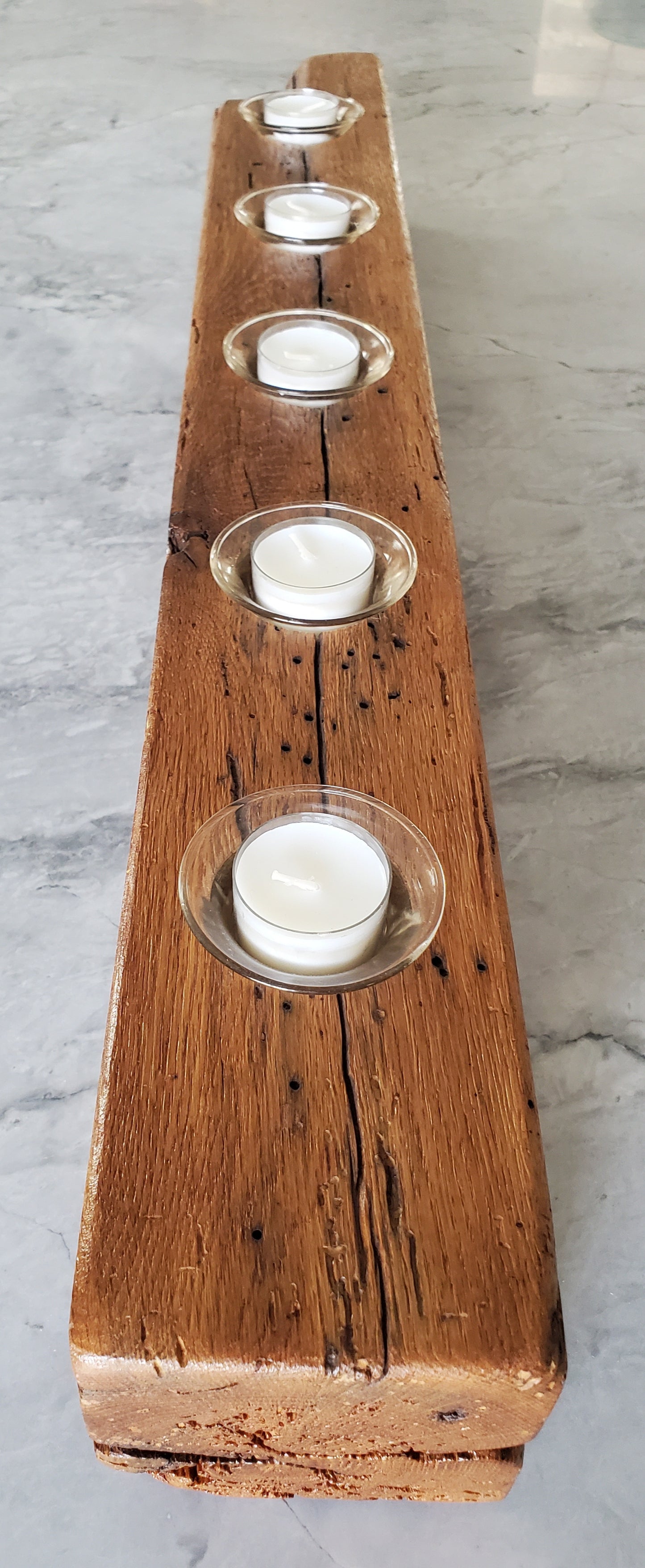 Reclaimed Oak Centerpiece Candle Holder