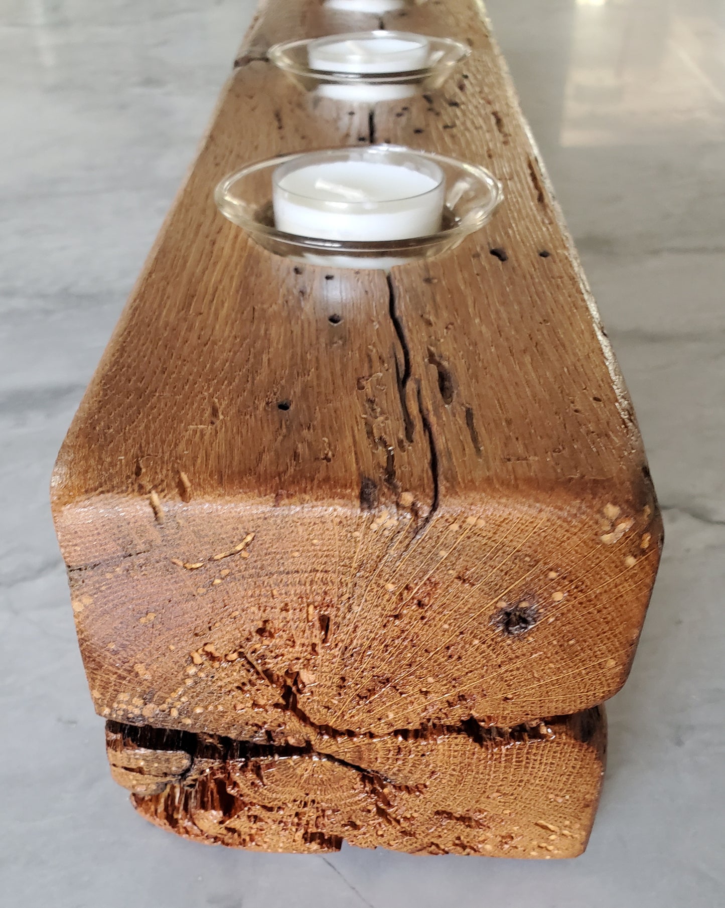 Reclaimed Oak Centerpiece Candle Holder