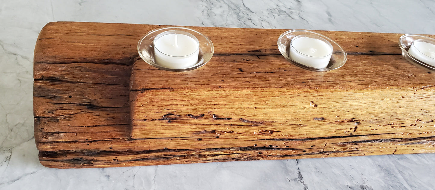 Reclaimed Oak Centerpiece Candle Holder