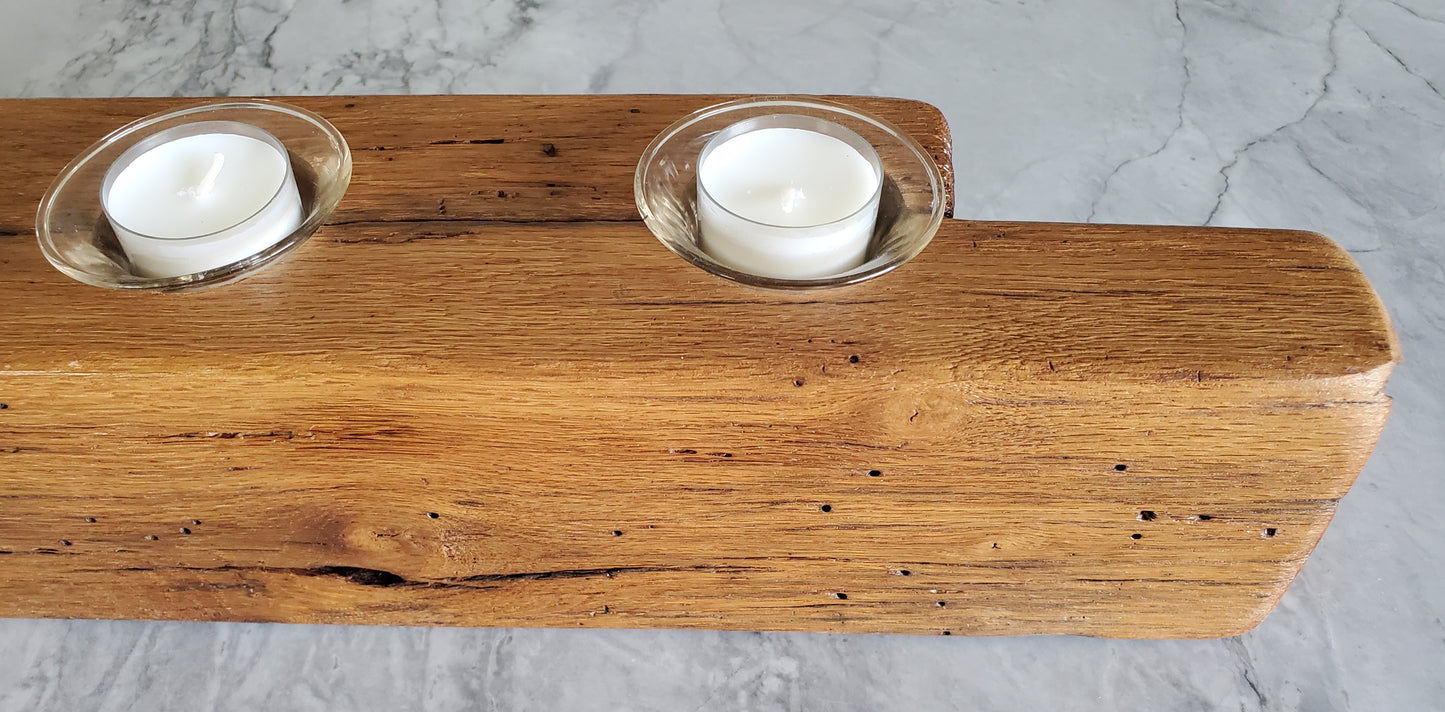 Reclaimed Oak Centerpiece Candle Holder